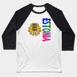 Estonia Coat of Arms Design Baseball T-Shirt